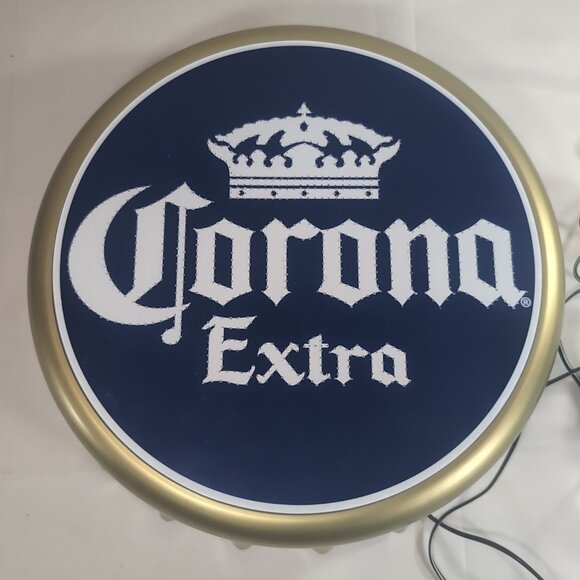 Corona Extra Beer Bottle Cap Wall Light Fiber Optic Gold Blue Vintage 2004 Bar - Picture 2 of 16